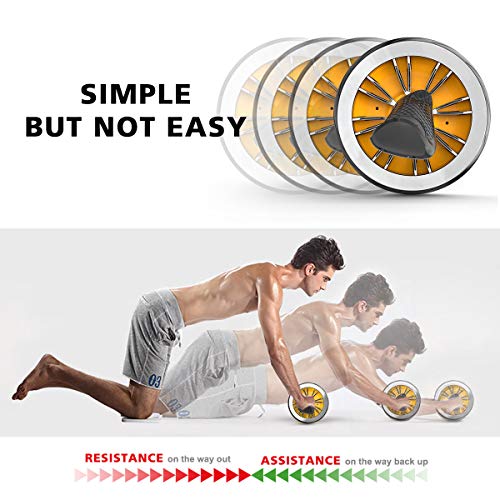 TECHMOO Ab Roller Kinetic Exercise Wheel for Core Workouts-Core Training Equipment-Core Training Roller Abdominal Workout Equipment Machine with Knee Pad and Anti-Slip Handles