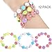 meekoo 12 Pieces Faux Seashell Stretch Bracelets Novelty and Mermaid Fashion Bracelets for Little Girls