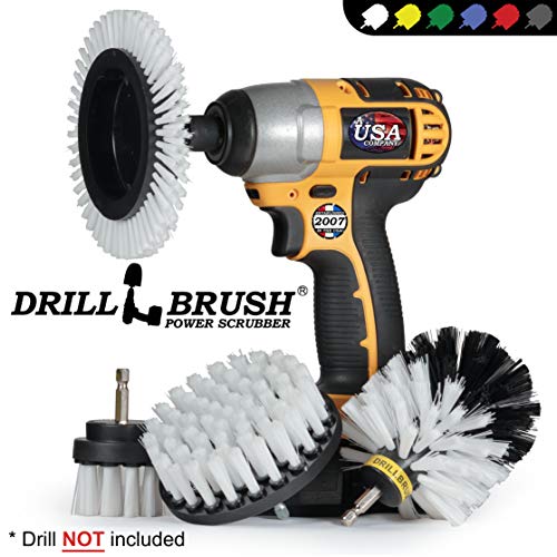 Drill Brush White Drill Brush Attachment Set Windshield Cleaning