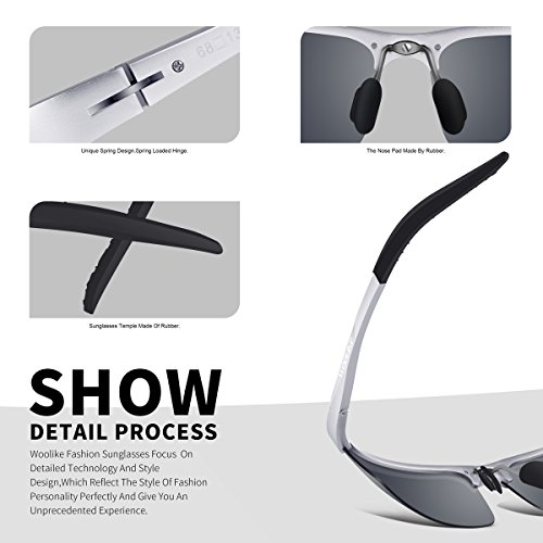 image for WOOLIKE Men's Sports Style Polarized Sunglasses for Cycling Running Fi