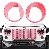 Hooke Road Pink Angry Bird Headlight Cover Clip-in Front Light Inserts for 2007-2018 Jeep JK Wrangler & Unlimited