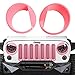 Hooke Road Pink Angry Bird Headlight Cover Clip-in Front Light Inserts for 2007-2018 Jeep JK Wrangler & Unlimited