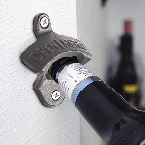 3 Pack Wall Mounted Bottle Opener Vintage Cast Iron Beer Bottle Opener Soda Opener with Screws