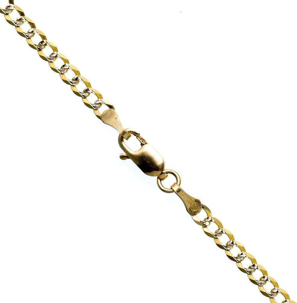 IcedTime 14K Diamond Cut Gold Solid Italy Cuban Chain - 18 inch Long 3MM Wide