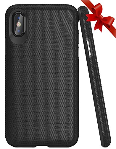 iPhone X Case, Black, Drop Proof, Military Grade Armor, Slim & Stylish with Protective, Durable, Shock Absorbing Material and Non Slip Texture :: For Men & Women by LUPA, Fits Apple iPhone X