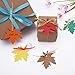 Livder 120 Pieces Small Leaves Gift Tags, Mini Autumn Thanksgiving Blank Kraft Paper Labels with Organza Ribbons, 12 Colors