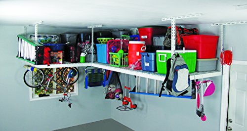 ft. x ft. Garage Overhead Storage Rack (in. - in. HWhite)