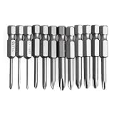 Feamos 12Pcs Hex Shank Magnetic Phillips Cross Screwdriver Bits 50mm 1/4 Inch