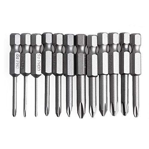 Feamos 12Pcs Hex Shank Magnetic Phillips Cross Screwdriver Bits 50mm 1/4 Inch - Thumbnail 7