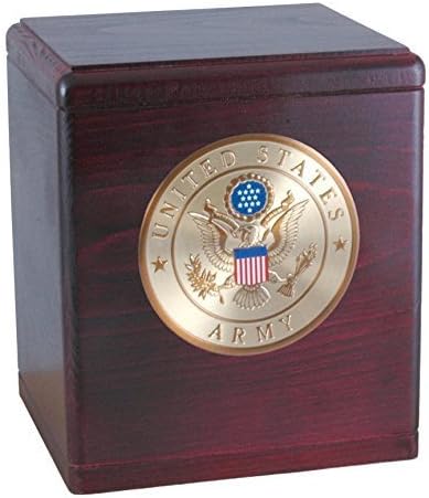 Wood Cremation Urn - Rosewood Freedom Military (Army) by Memorials Forever