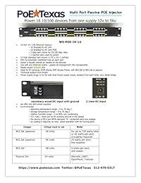 ws poe 16   24 V120 W 16 Port PoE injector   24 V Power Over Ethernet para Ubiquiti, MikroTik y otros dispositivos 24 V hasta 120 vatios total, 5 Amps