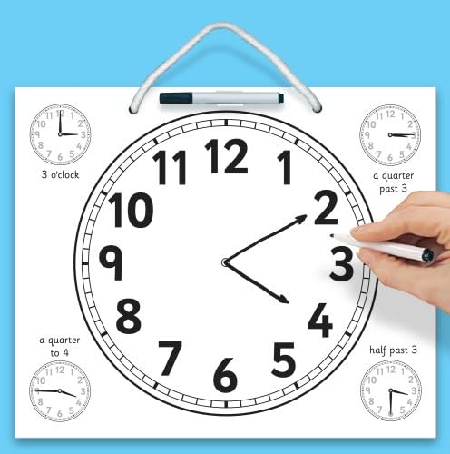 My First Wipe Clean Tell the Time Board with 2 wipe clean pens
