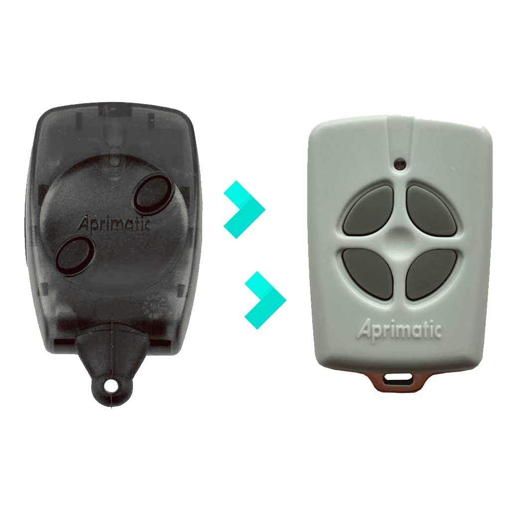 APRIMATIC TX4E Compatible with APRIMATIC TX2M - Garage Control Grey - New Model