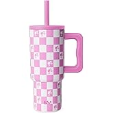 Simple Modern Barbie Kids 24 oz Tumbler with Handle and Silicone Straw Lid | Spill Proof Leak Resistant | Reusable Stainless Steel Bottle | Gift Kids Boys Girls | Trek Collection | Barbie Checkmate