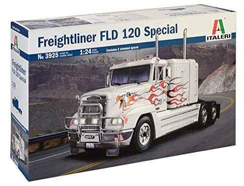 ITALERI 3925S - 1:24 Freightliner FLD 120 (Classic) , Modellbau, Bausatz, Standmodellbau, Basteln, Hobby, Kleben, Plastikbausatz, detailgetreu, Unlackiert