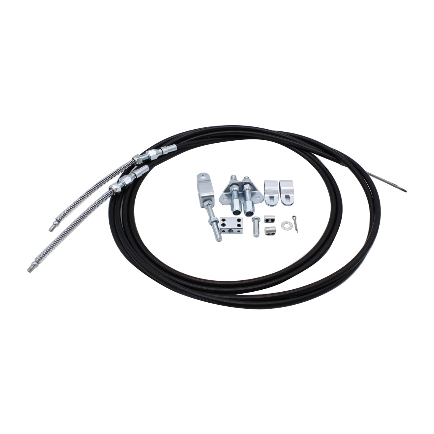 Photo 1 of 1 Set SHLPDFM Universal Emergency Parking Brake Cable 330-9371 Floor Mount Parking Disc Drum