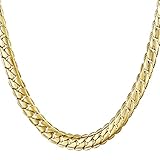 Cuccu 18K Gold Plated Necklace Hip Hop Men Jewelry 6 MM Wide Snake Chain Hip Hop Necklace