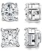 Jstyle 2 Pairs Stainless Steel Magnetic Stud Earrings for Men Women Non-piercing CZ Hypoallergenic 4-10mm