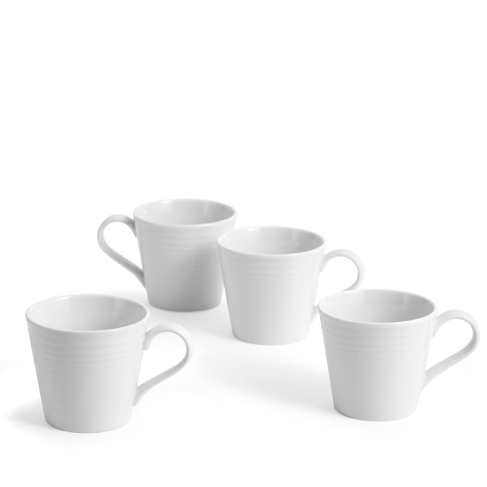 Royal Doulton Mugs, Stoneware, Designed to Mix & Match, Gordon Ramsay Maze Mugs, 400ml/13.5floz, White, Set of 4