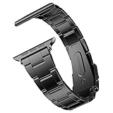 JETech Replacement Band for Apple Watch 42mm and 44mm Series 1 2 3 4 5, Stainless Steel, Black