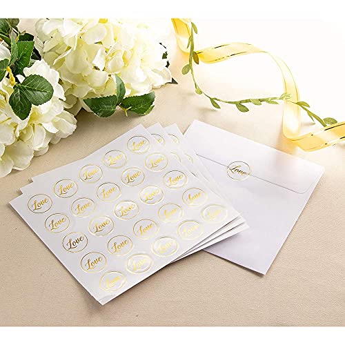 Clear Stickers 200Count Wedding Stickers, Gold Envelope Seal