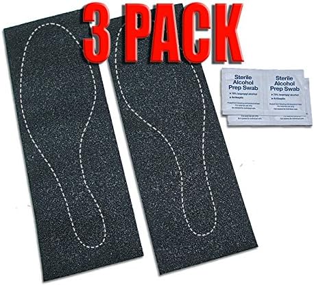 Slip Resistant Rubberized Shoe Sole Cover Pads for Flats, Wedges, or Platforms - Available in Black, Clear, or Red (3 Pack, Black)
