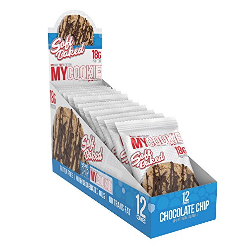 Pro Supps MYCOOKIE Delicious Soft Baked Protein Cookie, Chocolate Chip, 18g Protein, 7g Sugar, Gluten-Free, No Trans Fat, Healthy On-The-Go Snack, 12 ct
