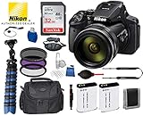 Nikon COOLPIX P900 Digital Camera with 83x Optical Zoom and Built-in Wi-Fi USA 26499 (Black) Bundle Package Deal - SanDisk Ultra 32GB Class 10 SD Card + Replacement Battery ENEL23 (2 Count) + More