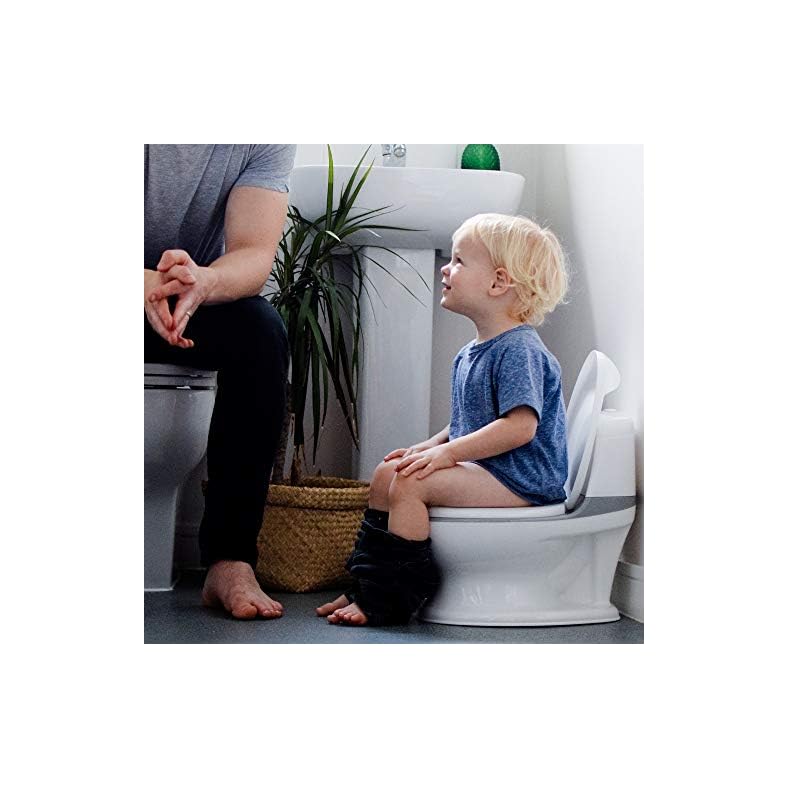 Nuby My Real Potty Training Toilet with Life-Like Flush Button & Sound for Toddlers & Kids, White