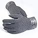 FAPIZI Winter Mens Full Finger Smartphone Touch Screen Cashmere Gloves Mittens (Gray)