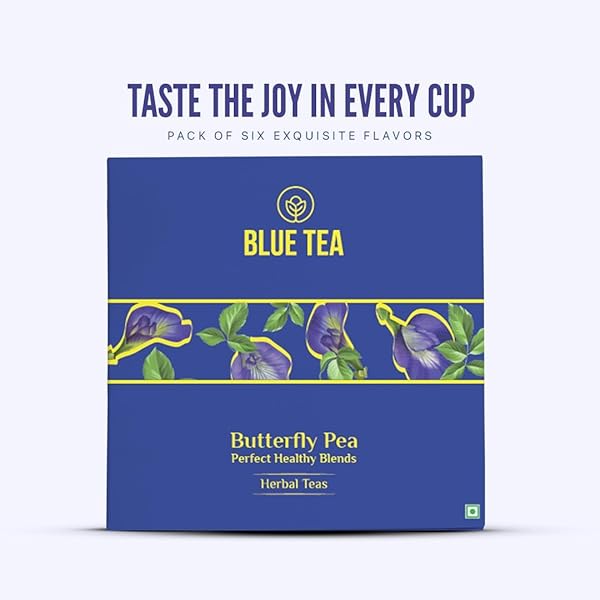 BLUE TEA – BUTTERFLY PEA FLOWER TEA GIFT SET (6 FLAVORS, 30 COUNT – PLANT BASED) | FLORAL FLAVOR | CAFFEINE FREE – NON-BITTER – HERBAL TEA – VARIETY PACK – FLOWER BASED | GIFTS FOR HIM AND HER