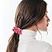 R HORSE 12 Packs Silk Satin Hair Scrunchies Solid Pink Color Elastic Ties Ponytail Holders Hair Bands Hair Bobbles Hair Accessories for Women Lady