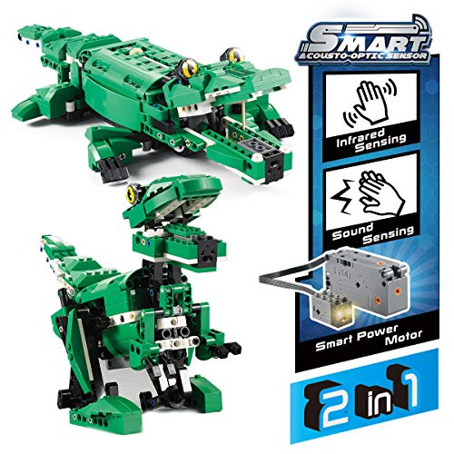 Fistone Building Blocks Electric Induction Toys Dinosaur and Crocodile 2 in 1 Model Sets Assembling Puzzle Toys for Kids and Adults - Thumbnail 3