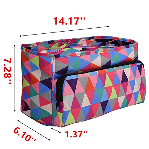 Flagsky Portable Knitting Bag Yarn Storage - Durable Canvas Yarn Bag - Yarn Organizer Crochet Bag for Yarn Skeins, Crochet Hooks, Knitting Needles (up to 14 Inches) and Other Small Accessories
