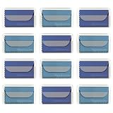 MightyMicroCloth Premium Microfiber Cleaning Cloths 12 pack each in a Travel Pouch for Eyeglasses, Computer Screens, Glasses, Lens, iPads, iPhones, Cameras, LCD TV  7 x 6 (6 Royal, 6 Sky Blue)