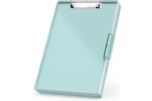 Rimilak Plastic Clipboard with Storage, Side Opening with 2 Compartment, Size 13.3 x 9.4 x 1.5 Heavy Duty High Capacity Nursing Box for Work School & Office Supplies, Dark Green