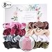 CENTSTAR 8 Pcs Premium Korean Velvet Hair Scrunchies Hair Bands Scrunchy Hair Ties Ropes Scrunchie for Women or Girls Hair Accessories with collection bags (8 PCS Korean Velvet Scrunchies)