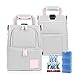 Diaper Bag Organizer - Insulated Diaper Bag Backpack with Ice Pack - Diaper Bag Cooler Lunch Box - Mommy Travel Bookbag - Baby Bottle Breast Milk Pump Breastfeeding Travel Tote (Grey/Pink)