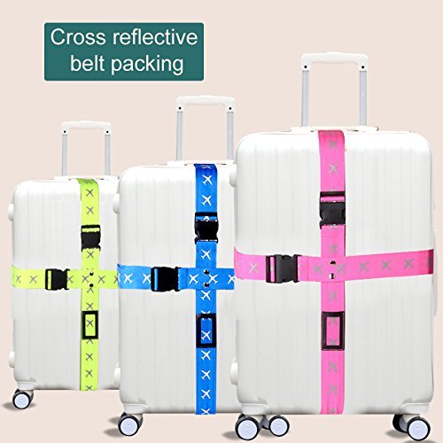 IREALIST Adjustable Travel Luggage Strap Packing Belt,Luggage Straps Suitcase Belts Security Straps (Red) - Thumbnail 5