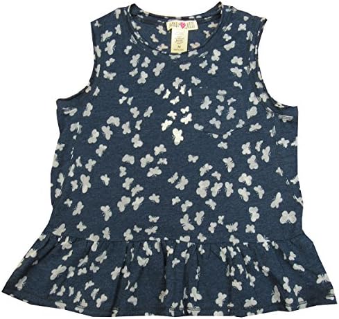 Kandy Kiss Big Girls' (7-16) Butterfly-Print Peplum Top Poseidon Medium