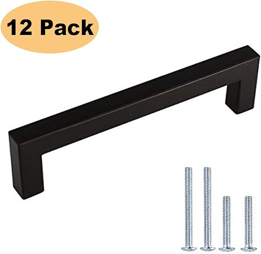 Goldenwarm 5 Black Drawer Pulls Kitchen Cabinet Handles 12pack