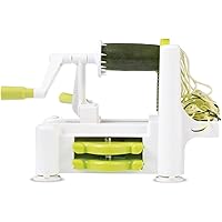 Starfrit Spiralizer - Create Healthy Veggie Pasta and Spiral Slices - 4 Blades - Blades Safely Store into Base