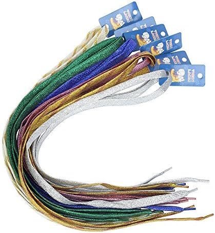 Fashion Shining Shoelace for Sneakers and Shoes（6 Pairs Assorted Colors)