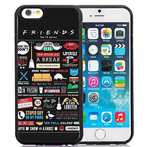 Friends iPhone case Friends tv Series Monica Geller Phoebe Buffay Print Shockproof Rubber Case Defender Protective Cover for iPhone X Xs Max XR 8 Plus 7 (Black, iPhone X/iPhone Xs)