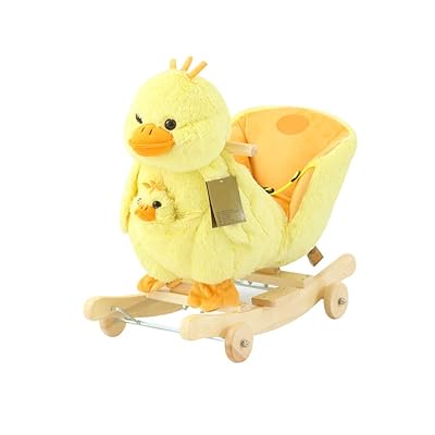 in Plush Rocking Horse with Wheels Yellow Duck UK Ubuy