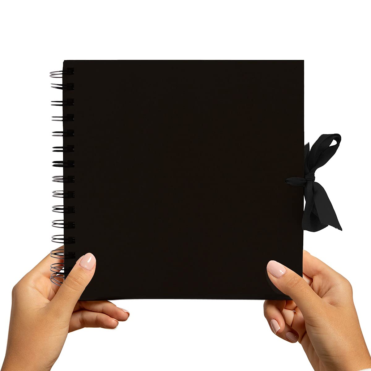 Styloo Small Scrapbook - DIY Scrapbooking Instax Mini Photo Album with 50 Black Papers - Perfect Photo Book for Wedding, Anniversary, Birthday, Travel, Friends, Baby and Gift (Small, Black)