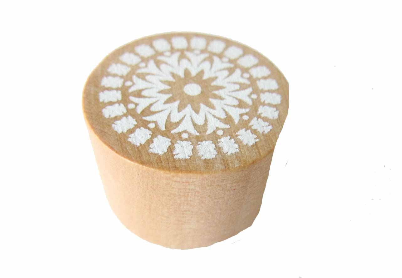 Stamp Flower Miniblings Scrapbook Scrapbooking Round 28Mm Wood