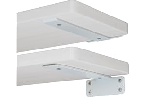ZGO Floating Shelf Brackets, Shelf Brackets Heavy Duty, White Metal L Brackets for Shelves, Wall Brackets for Shelves, 6 Inch Floating Shelf Hardware(6 Pack)
