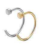 FIBO STEEL 20G 2PCS Stainless Steel Body Jewelry