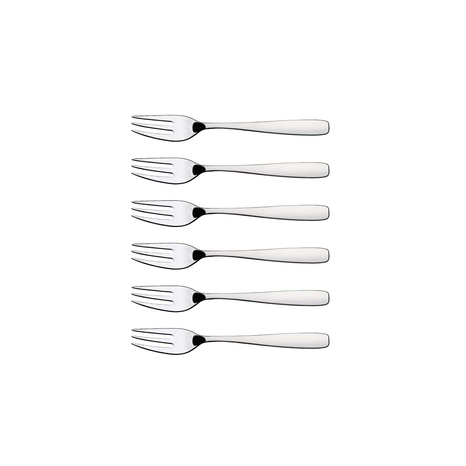Tramontina Set of 6 Stainless Steel Cake Dessert Forks (14.5cm) | Dishwasher-Safe | Pastry Forks | Mirrored Finish